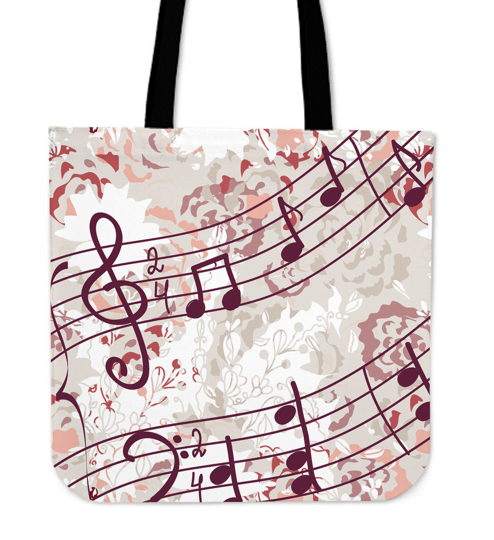 Music Flow Linen Tote Bag