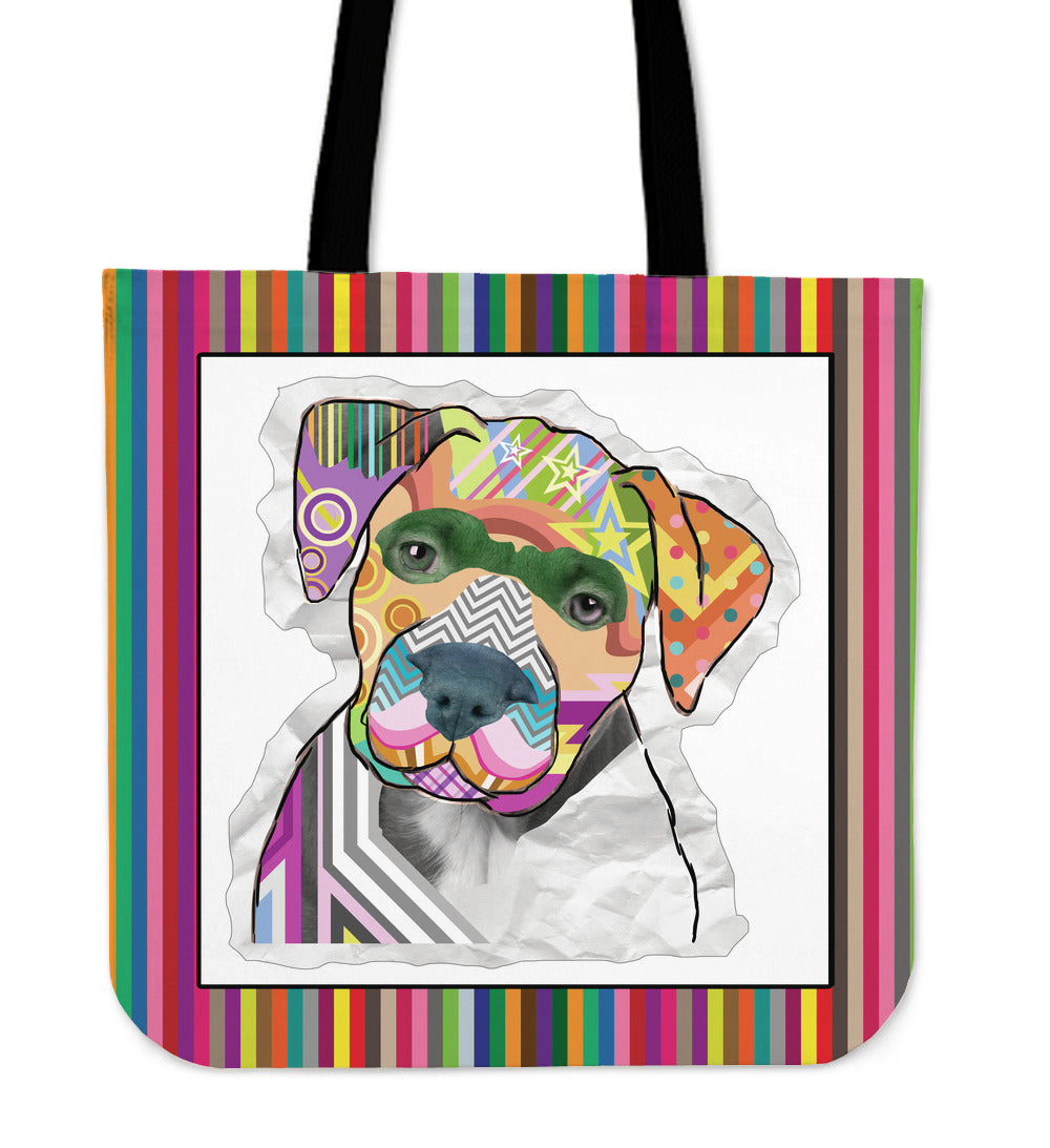 Collage Pup Pit Bull Linen Tote Bag