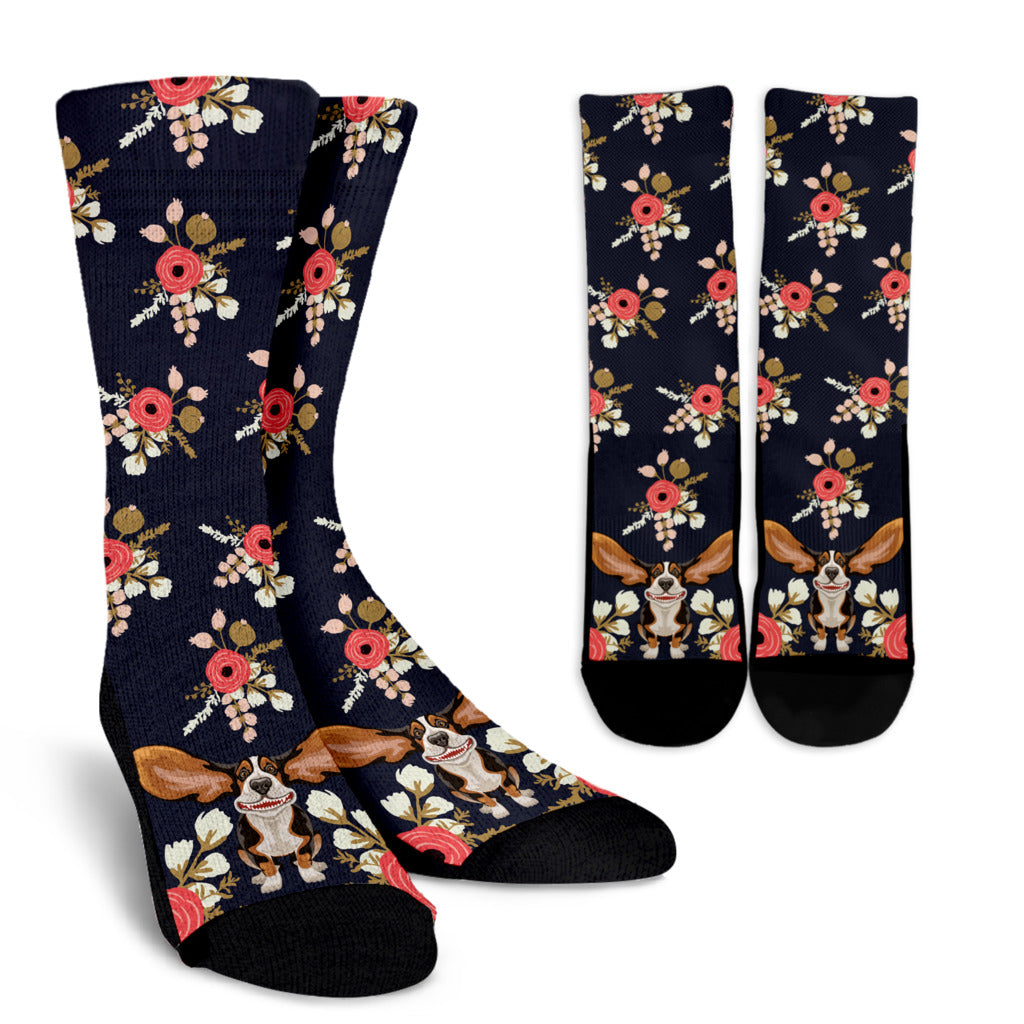 Floral Hound Socks