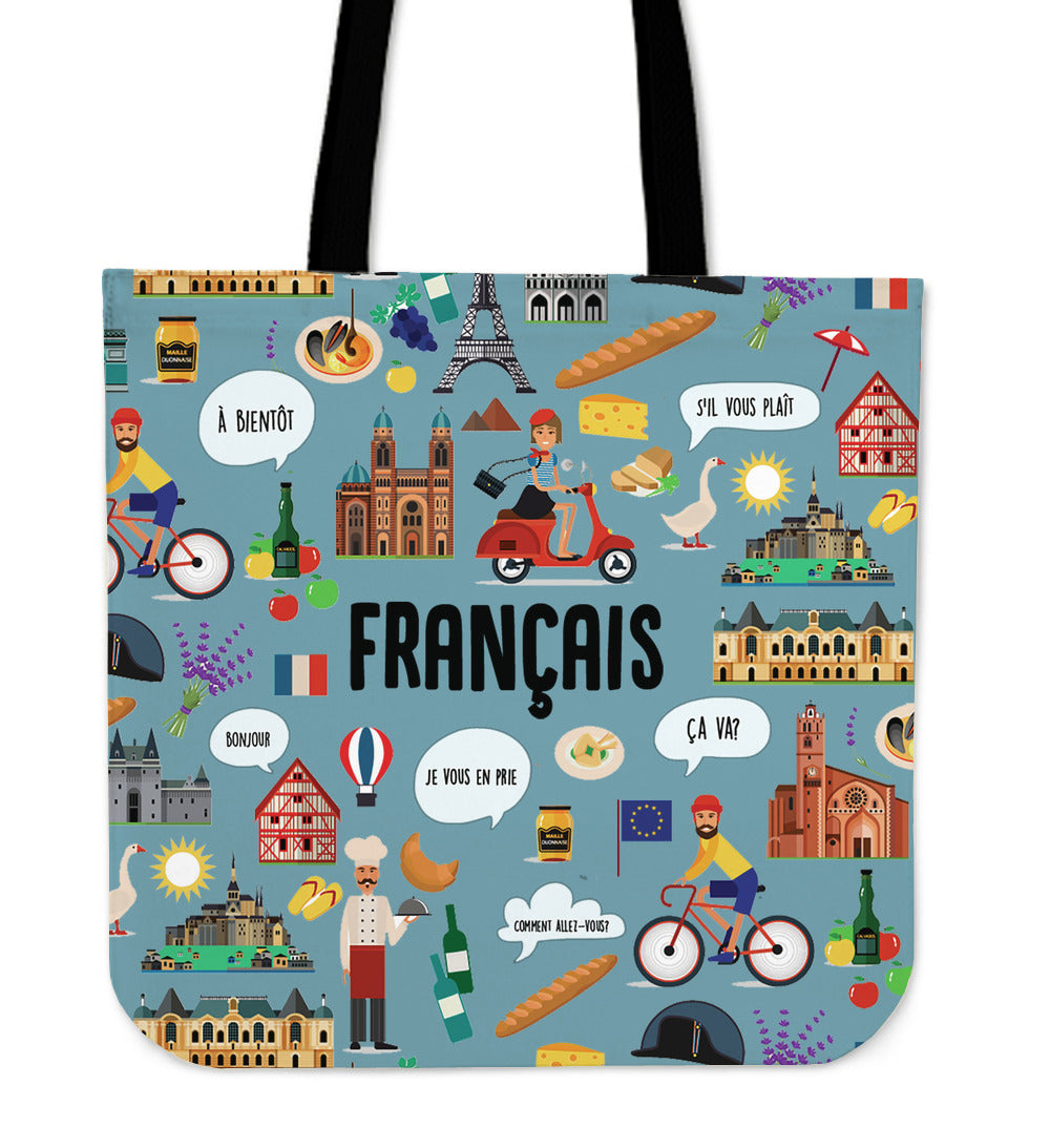 French Teacher Linen Tote Bag