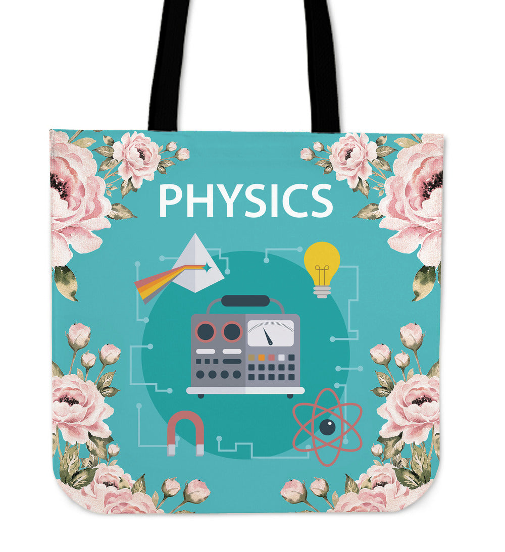 Floral Physics Linen Tote Bag