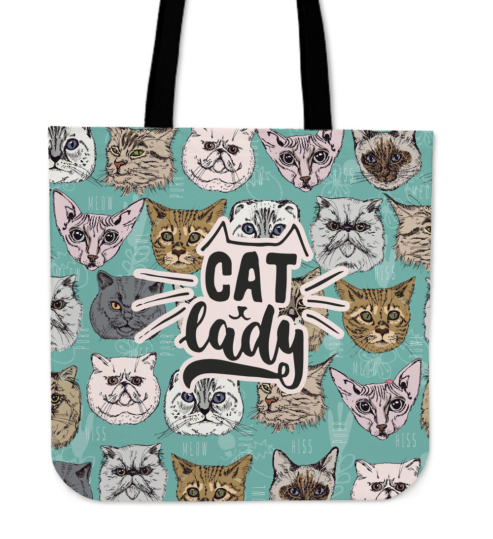 Cat Lady Linen Tote Bag