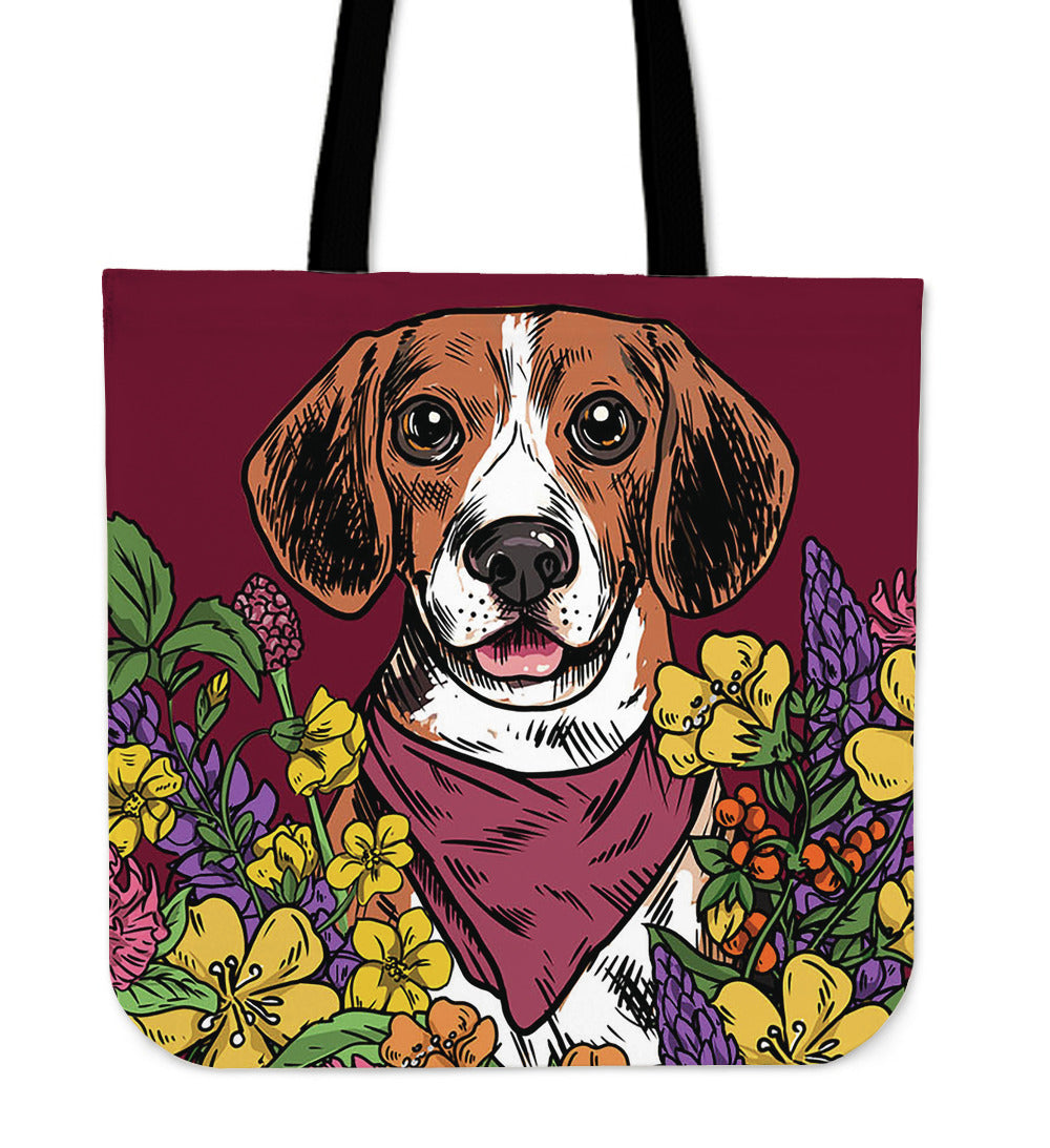 Illustrated Beagle Linen Tote Bag