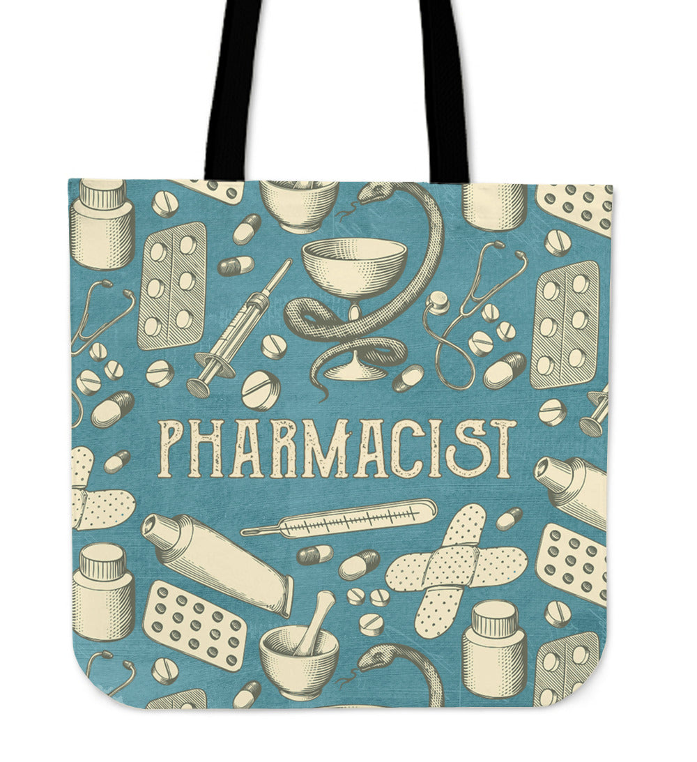 Vintage Pharmacist Linen Tote Bag