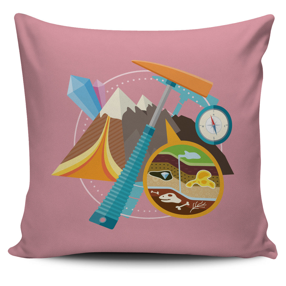Pink Geology Pillow Cover