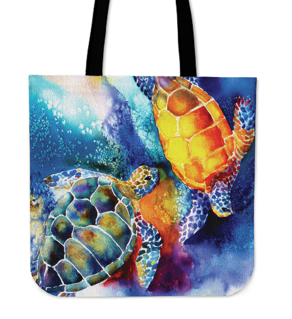 Sea Turtles Linen Tote Bag