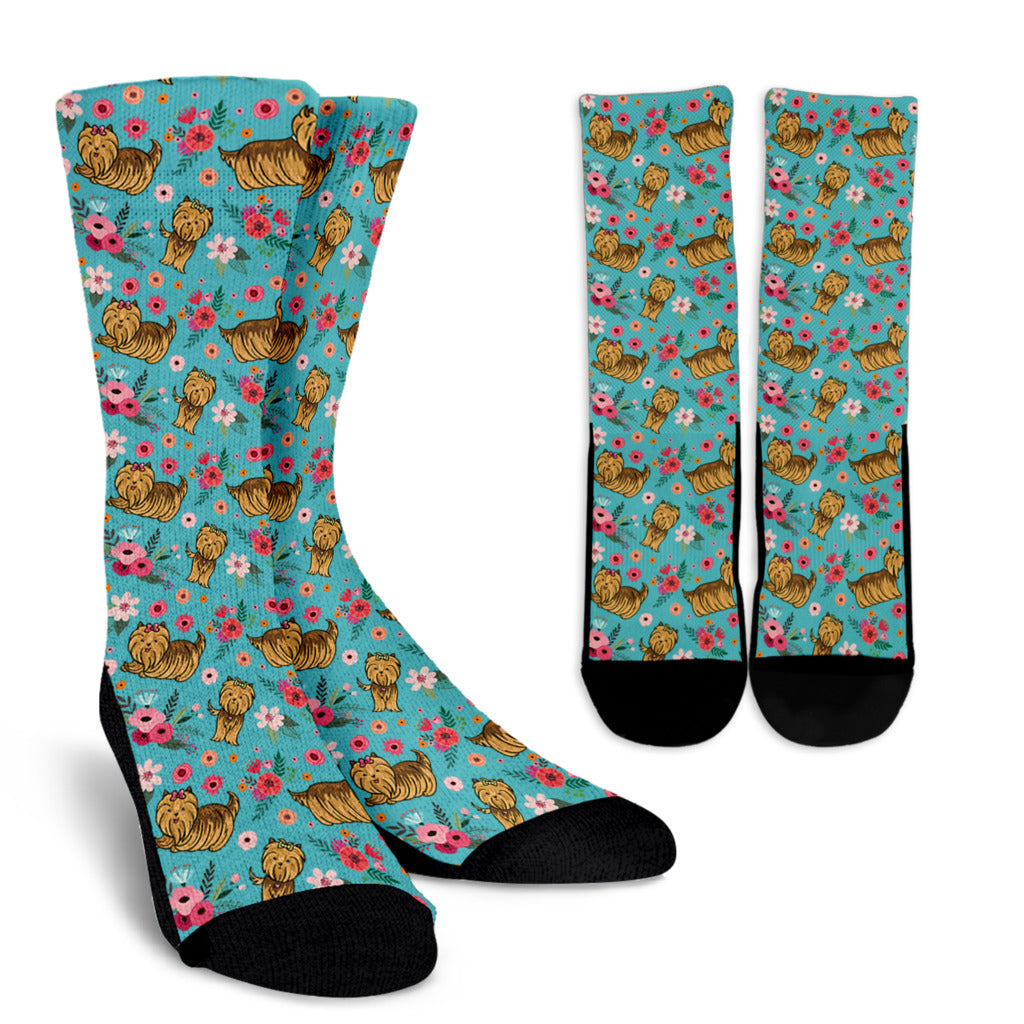 Yorkshire Terrier Flower Socks