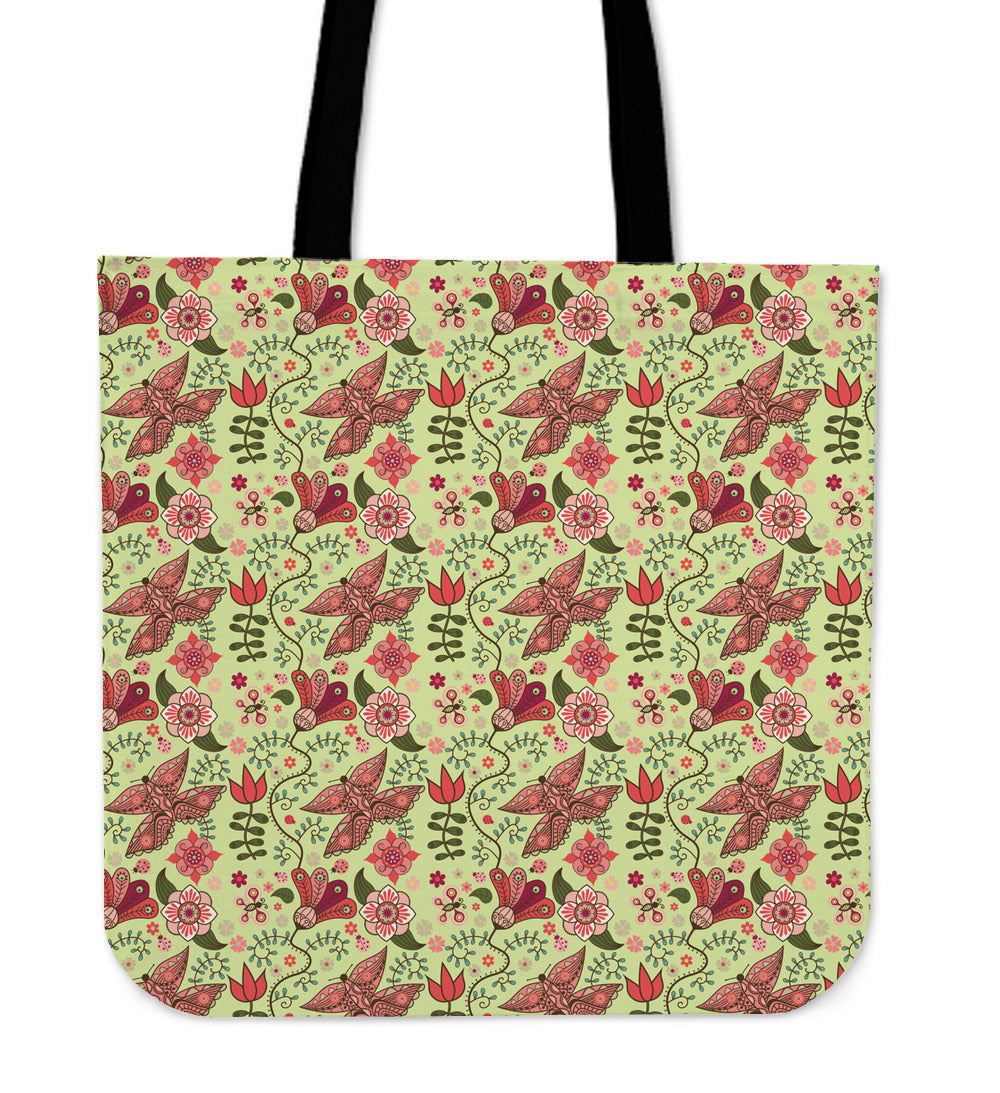 Colorful Butterfly Pattern Linen Tote Bag