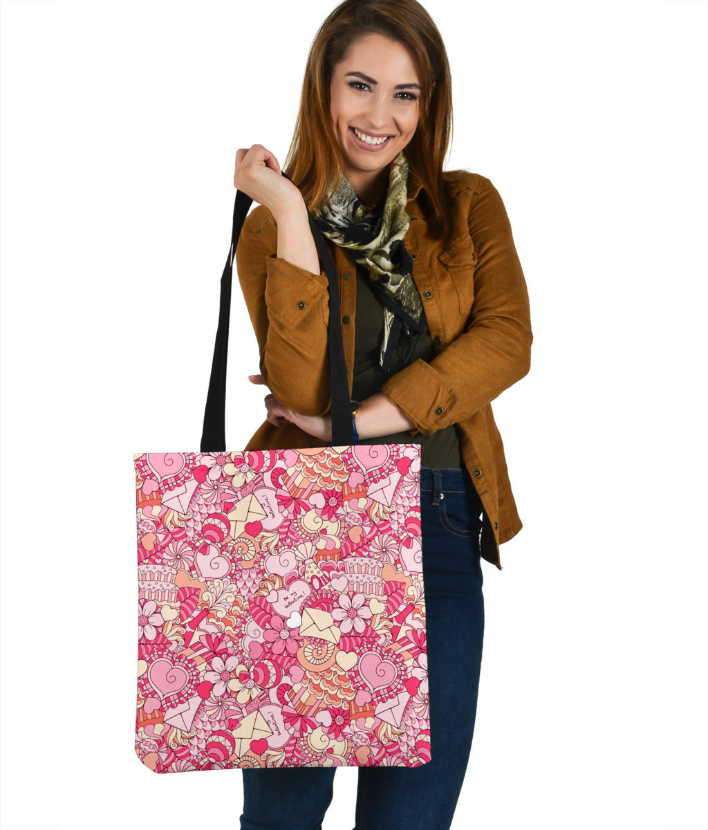 Abstract Valentines Day Cloth Tote Bag
