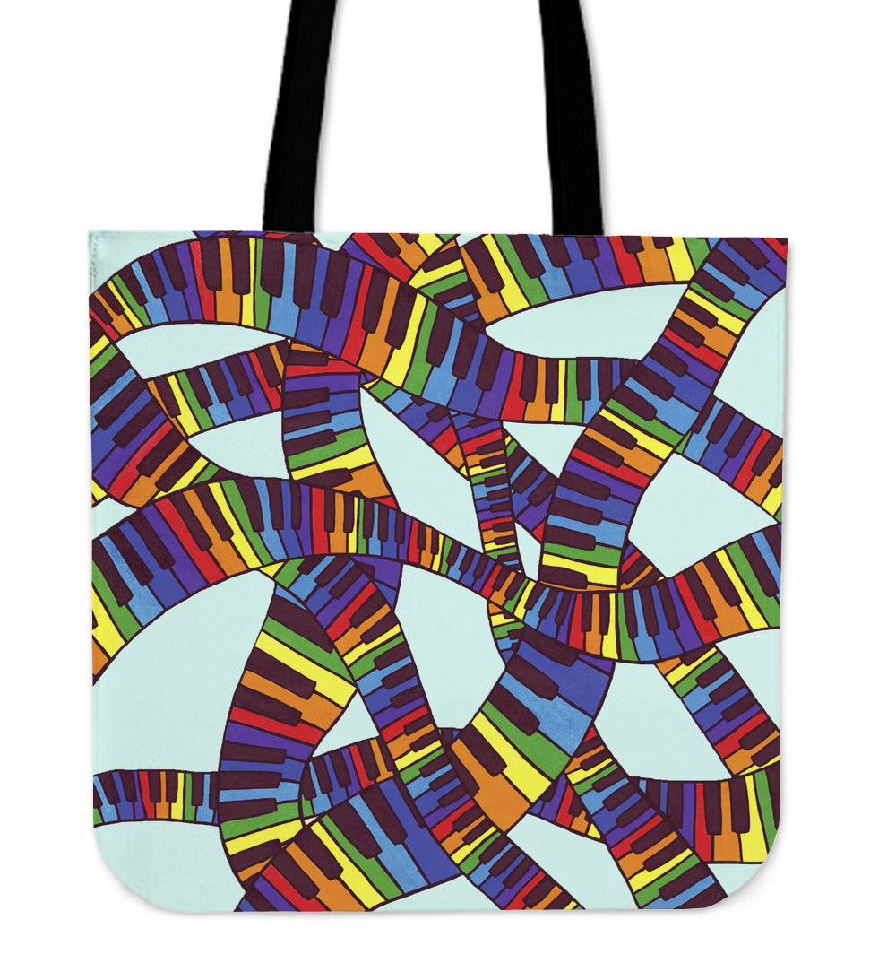 Colorful Keyboard Linen Tote Bag