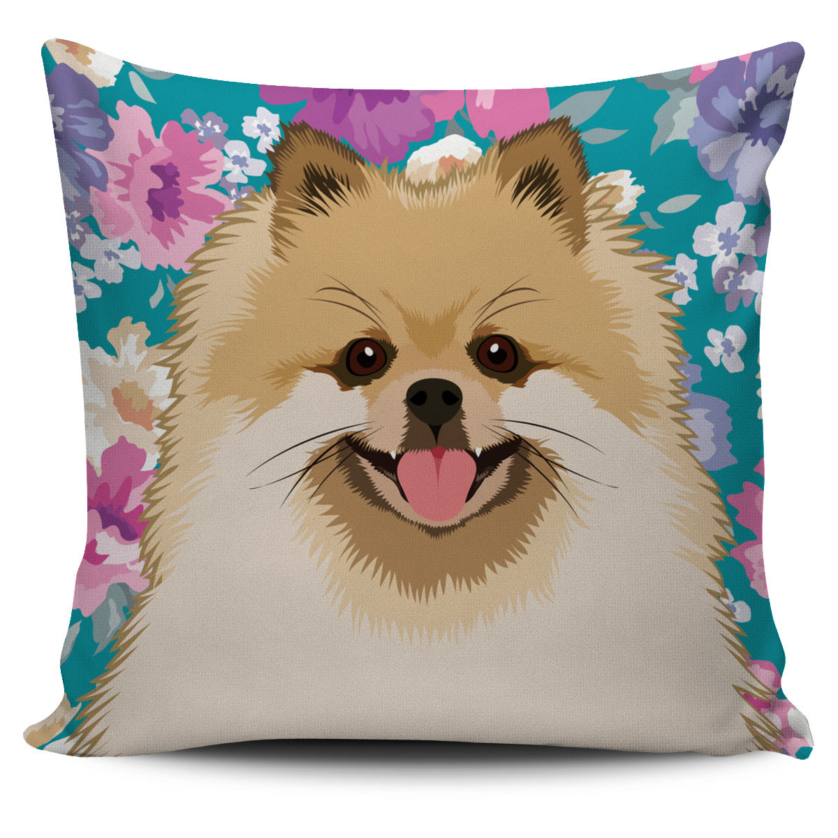 Pomeranian Dog Portrait Pillow Cover