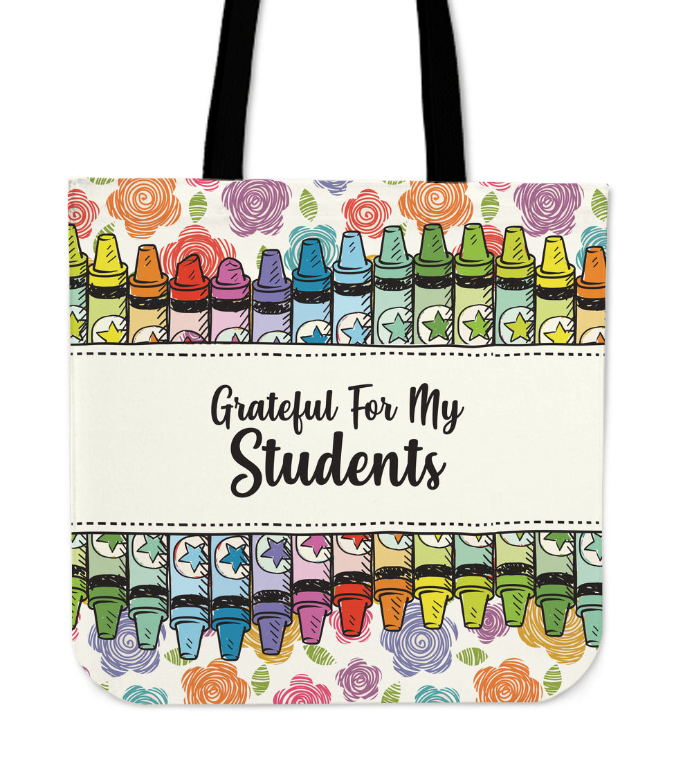 Grateful Teacher Linen Tote Bag