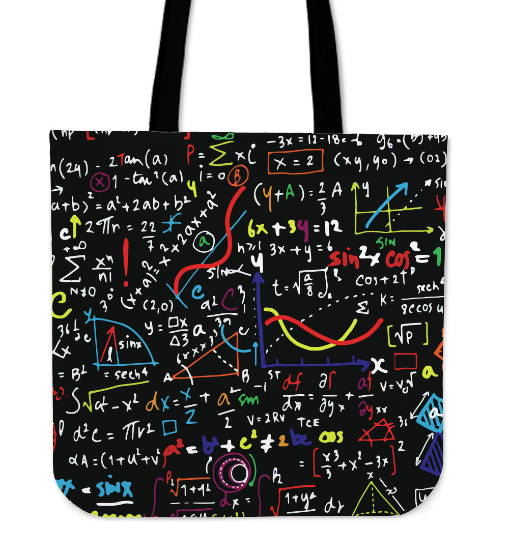 Colorful Math Formula Linen Tote Bag