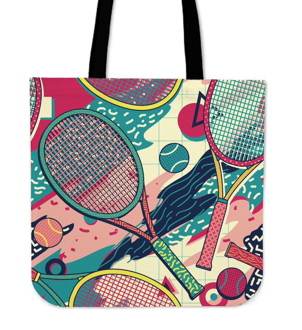 Colorful Tennis Linen Tote Bag