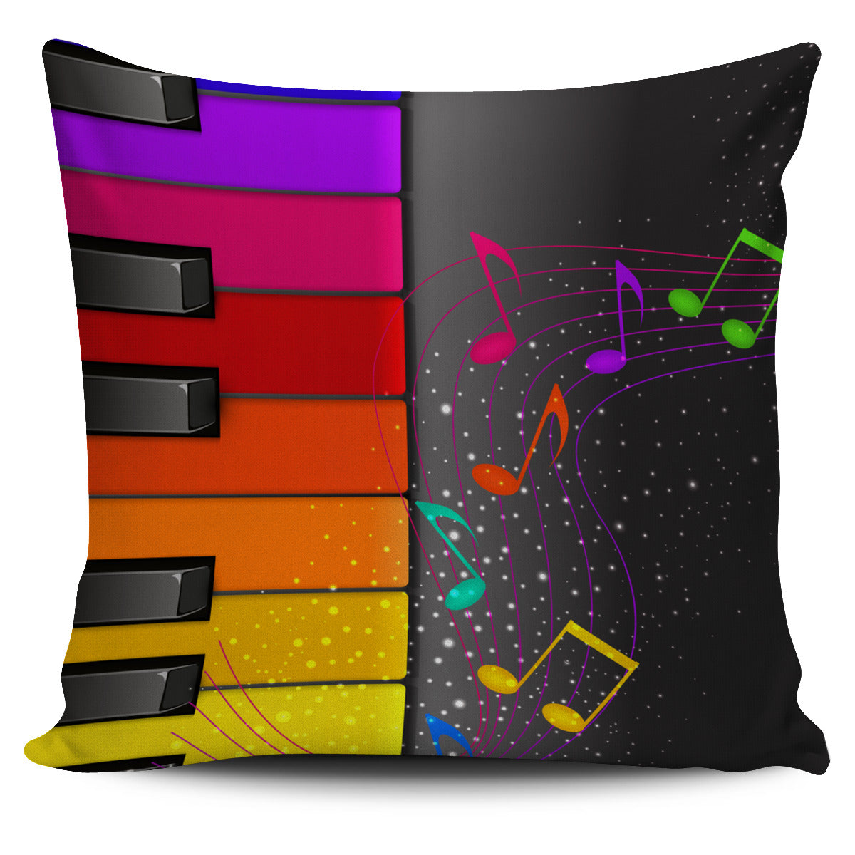 Colorful Piano Pillow Cover
