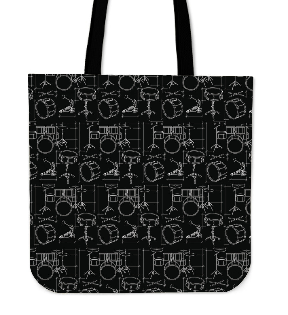 Technical Drums Black Cloth Tote Bag