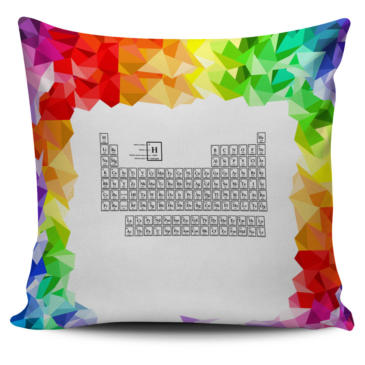 Periodic Table Mosaic Rainbow Pillow Cover