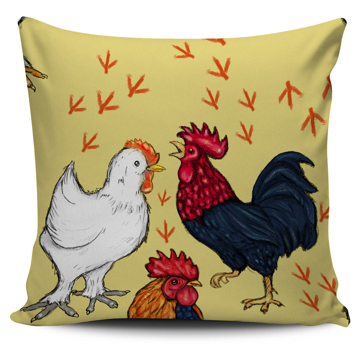 Art Chicken Pillow Cover