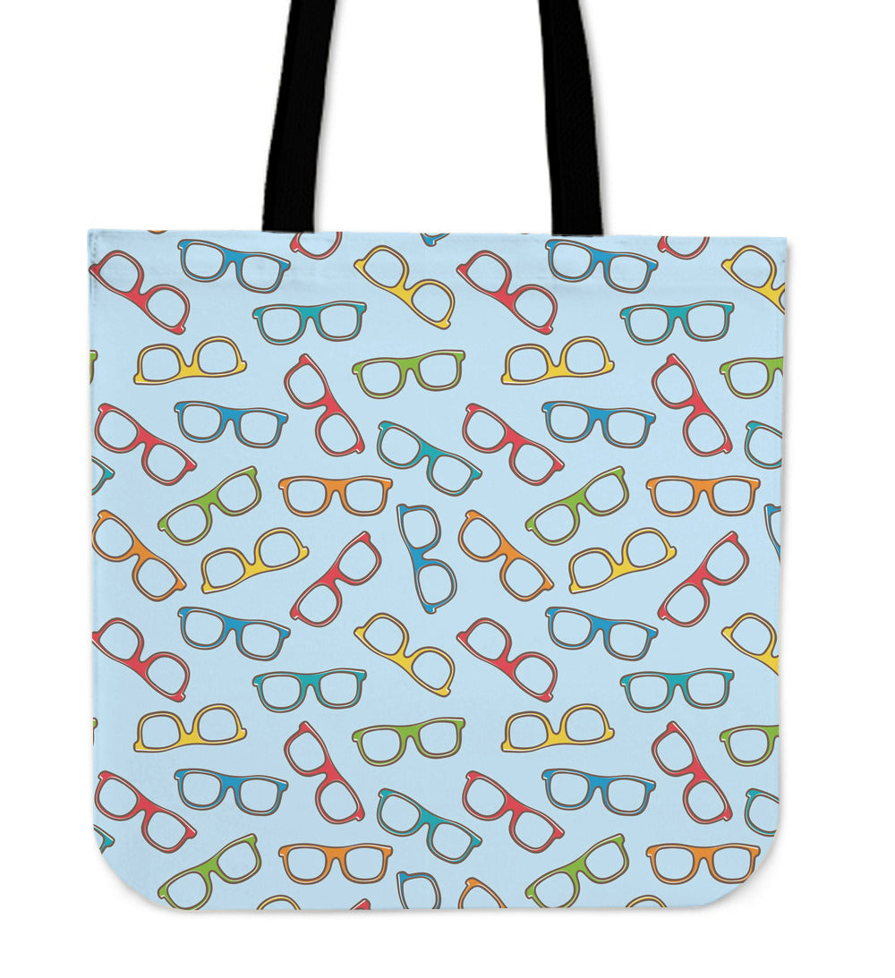 Eyeglasses Pattern Linen Tote Bag