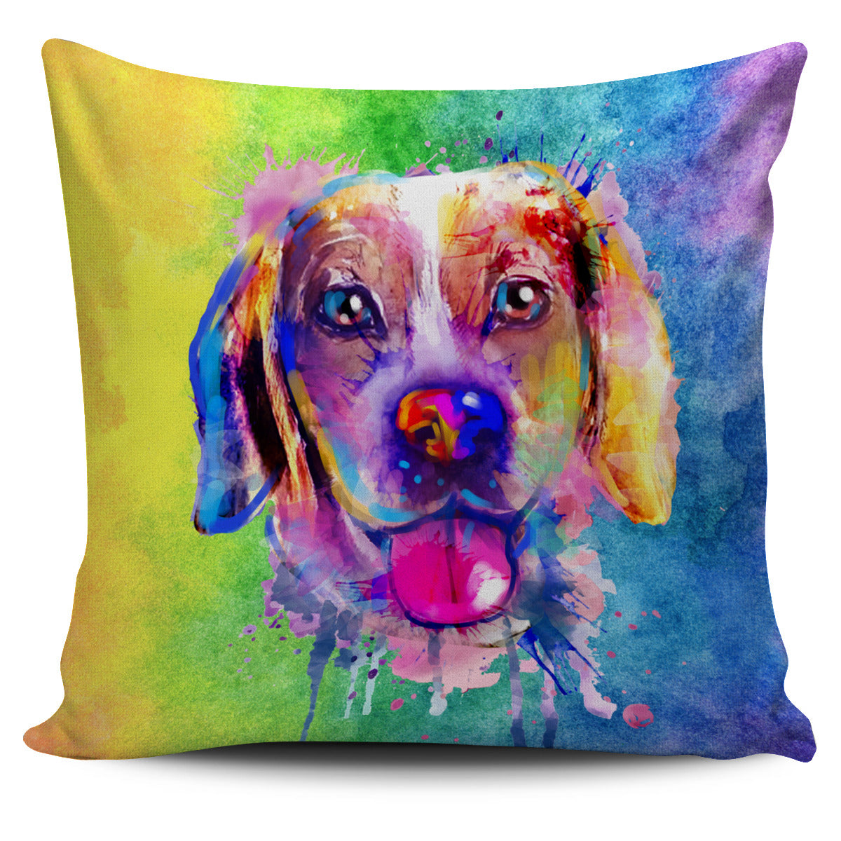 Rainbow Beagle Pillow Cover