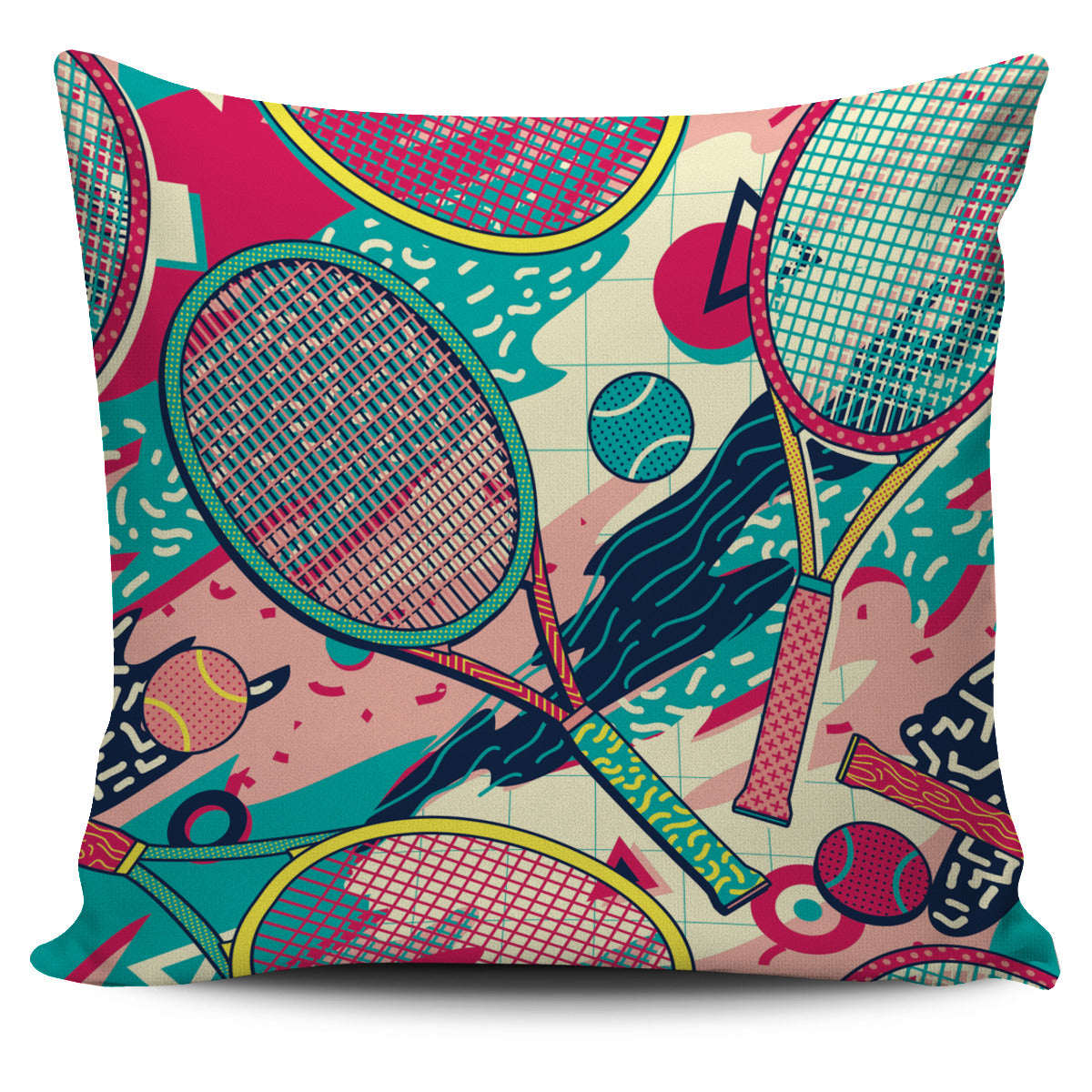 Colorful Tennis Pillow Cover