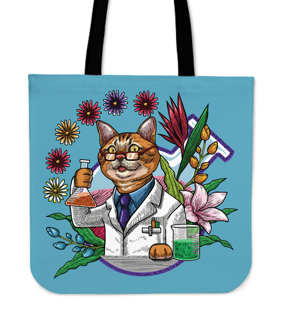 Lab Science Feline Linen Tote Bag