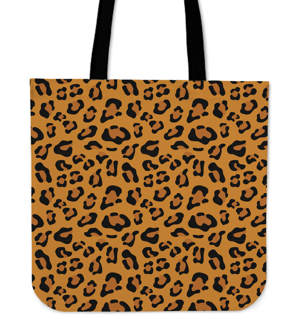 Leopard Print Linen Tote Bag