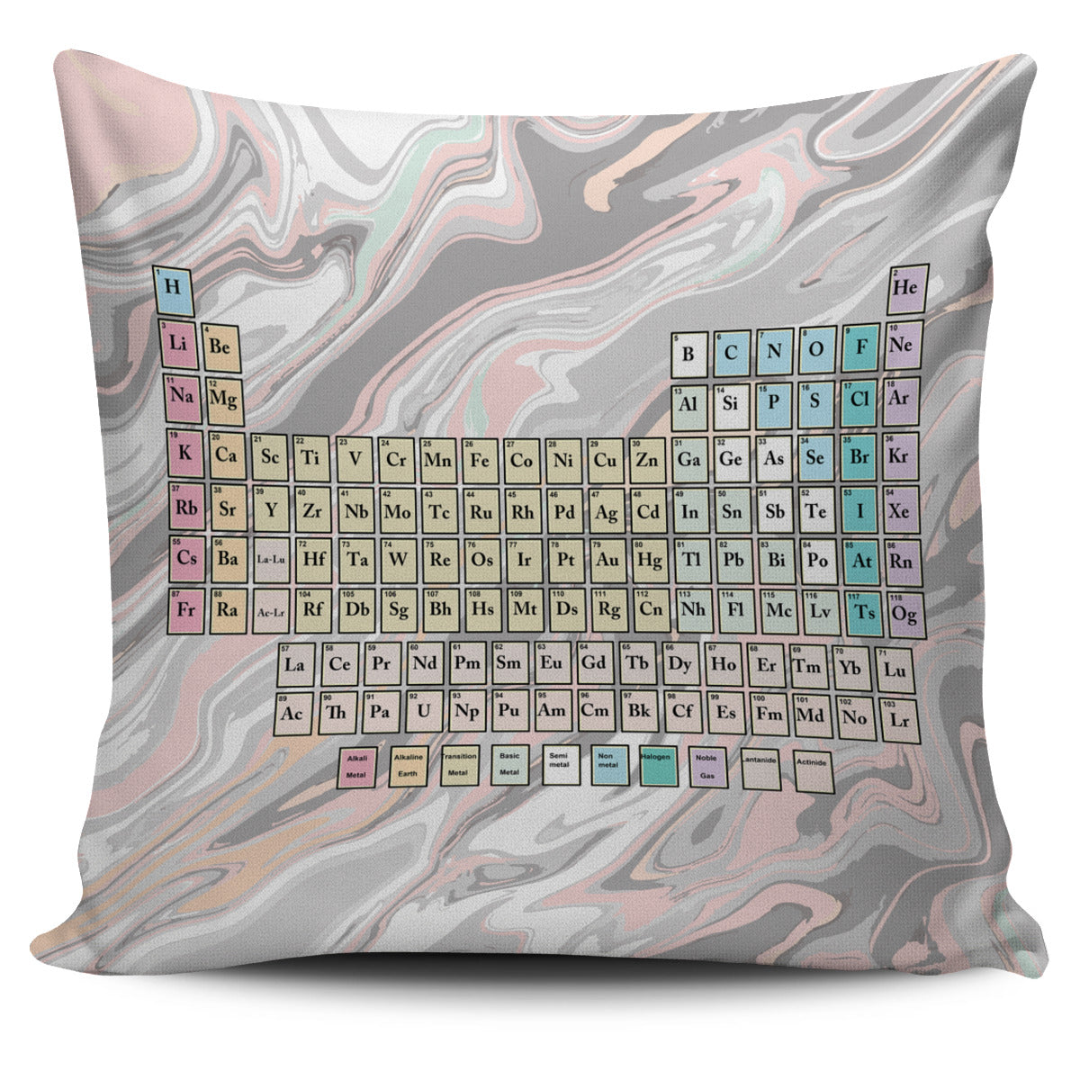 Periodic Table Marble Pillow Cover
