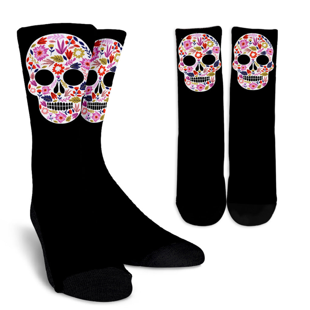 Floral Skull Halloween Socks