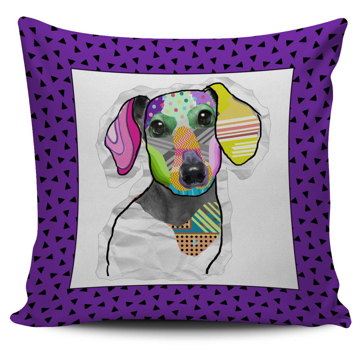 Collage Pup Dachshund Pillow Cover