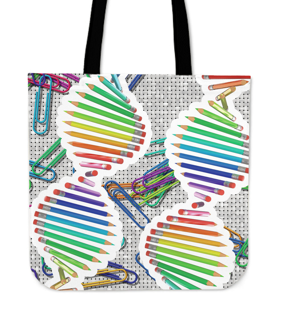 Pencil DNA Linen Tote Bag