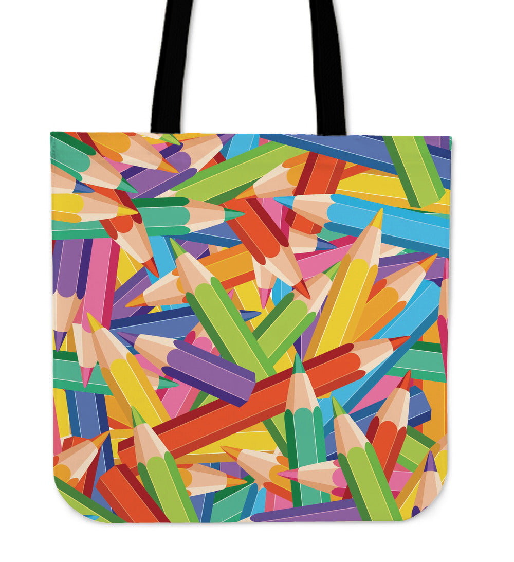 Colorful Pencils Linen Tote Bag