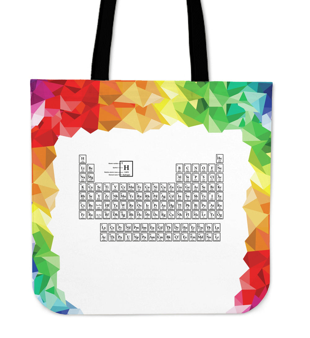 Periodic Table Mosaic Rainbow Tote Bag