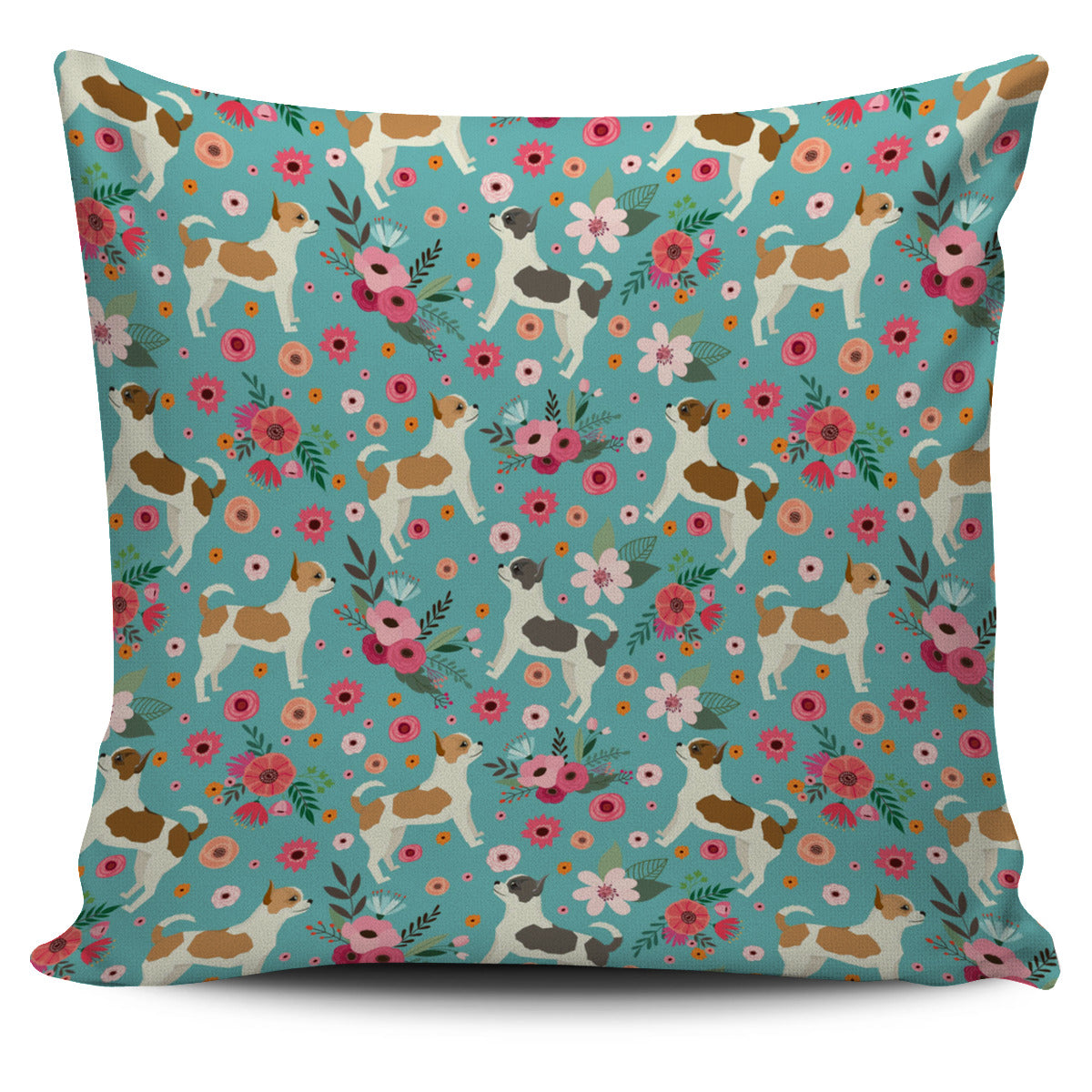 Chihuahua Flower Pillow Cover