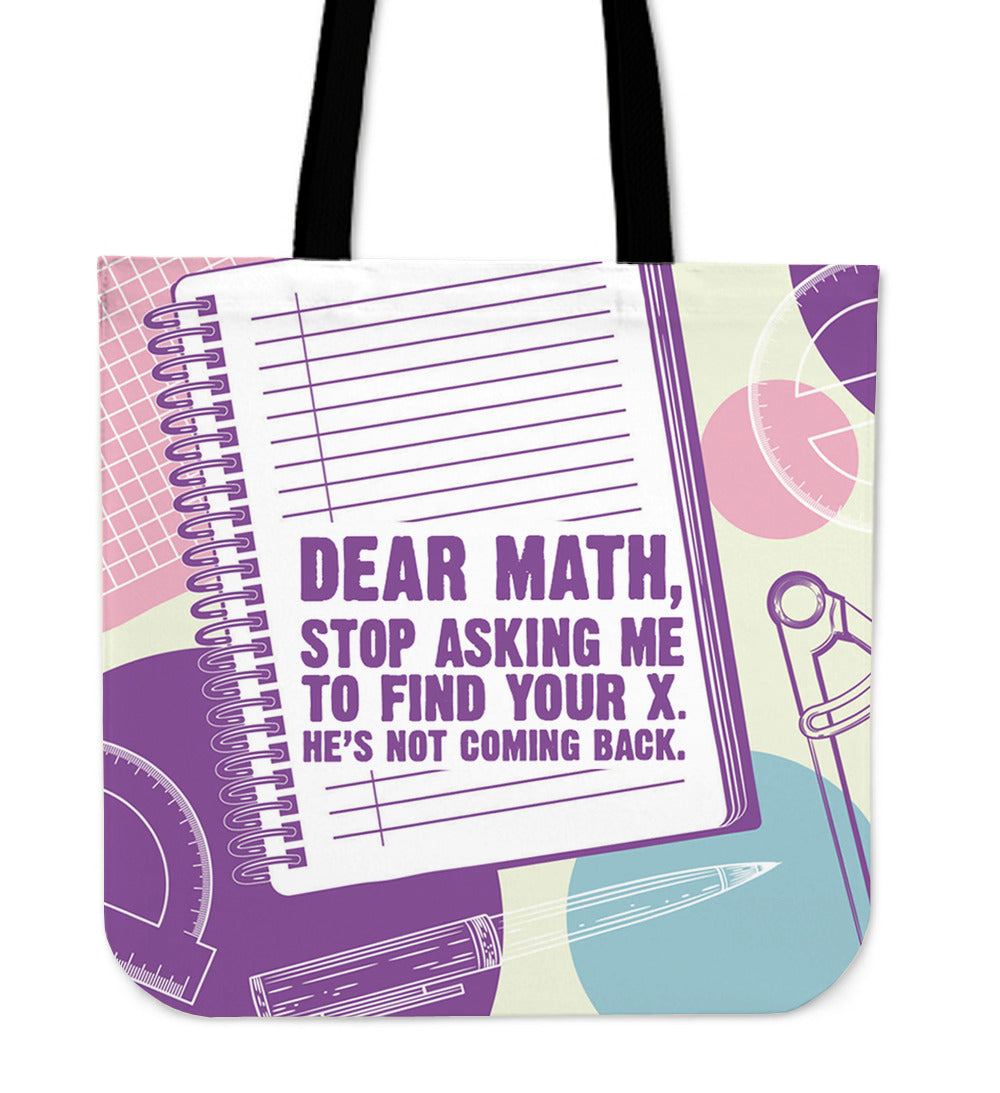 Dear Math Linen Tote Bag