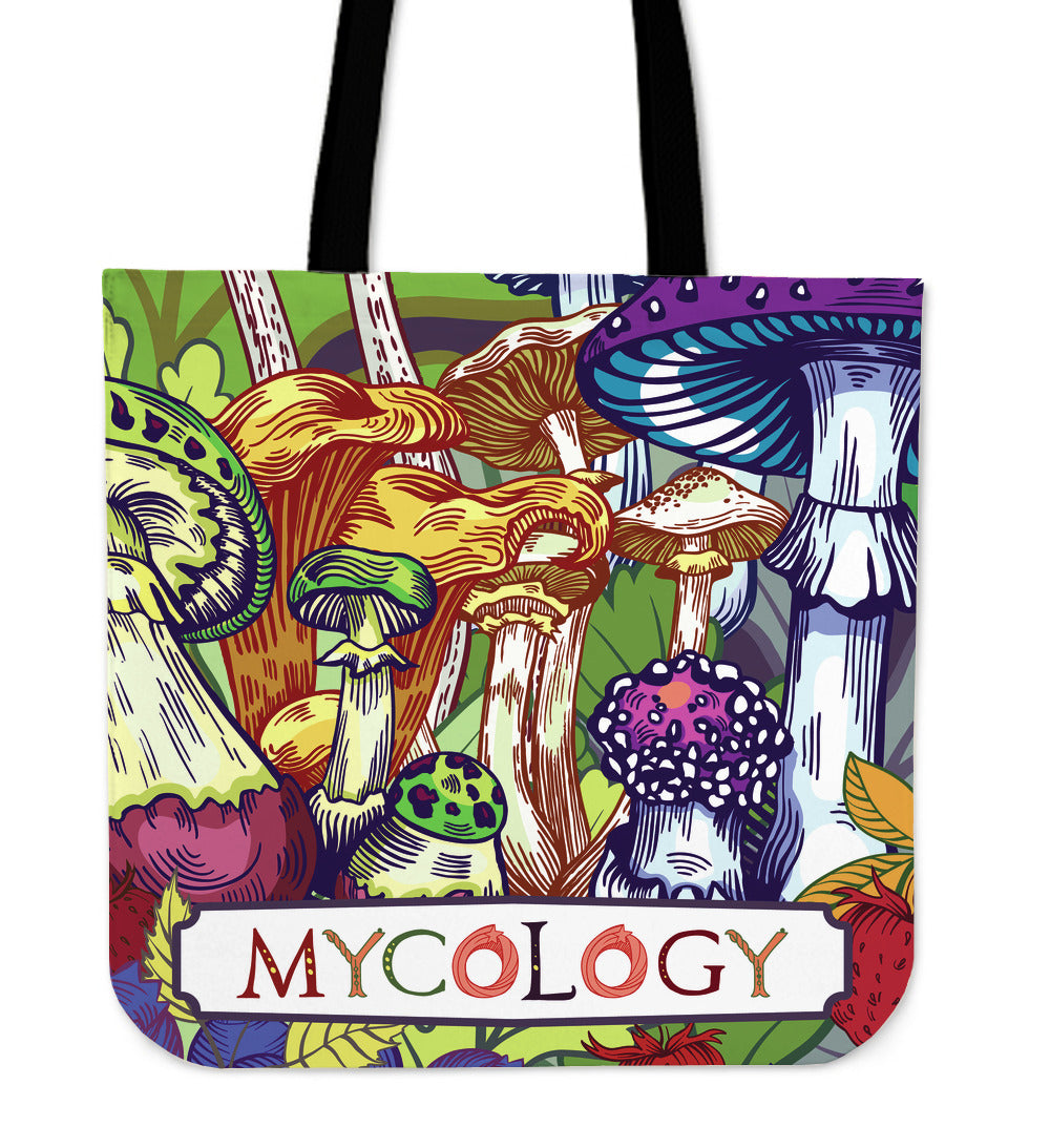 Colorful Mycology Linen Tote Bag