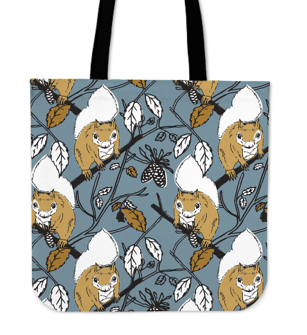 Forest Squirrel Linen Tote Bag