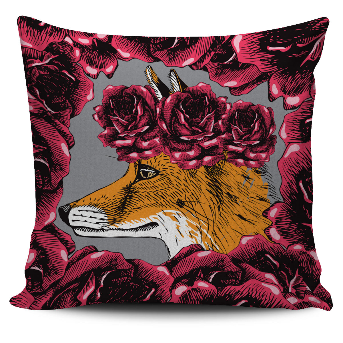 Foxy Rose Pillow Cover