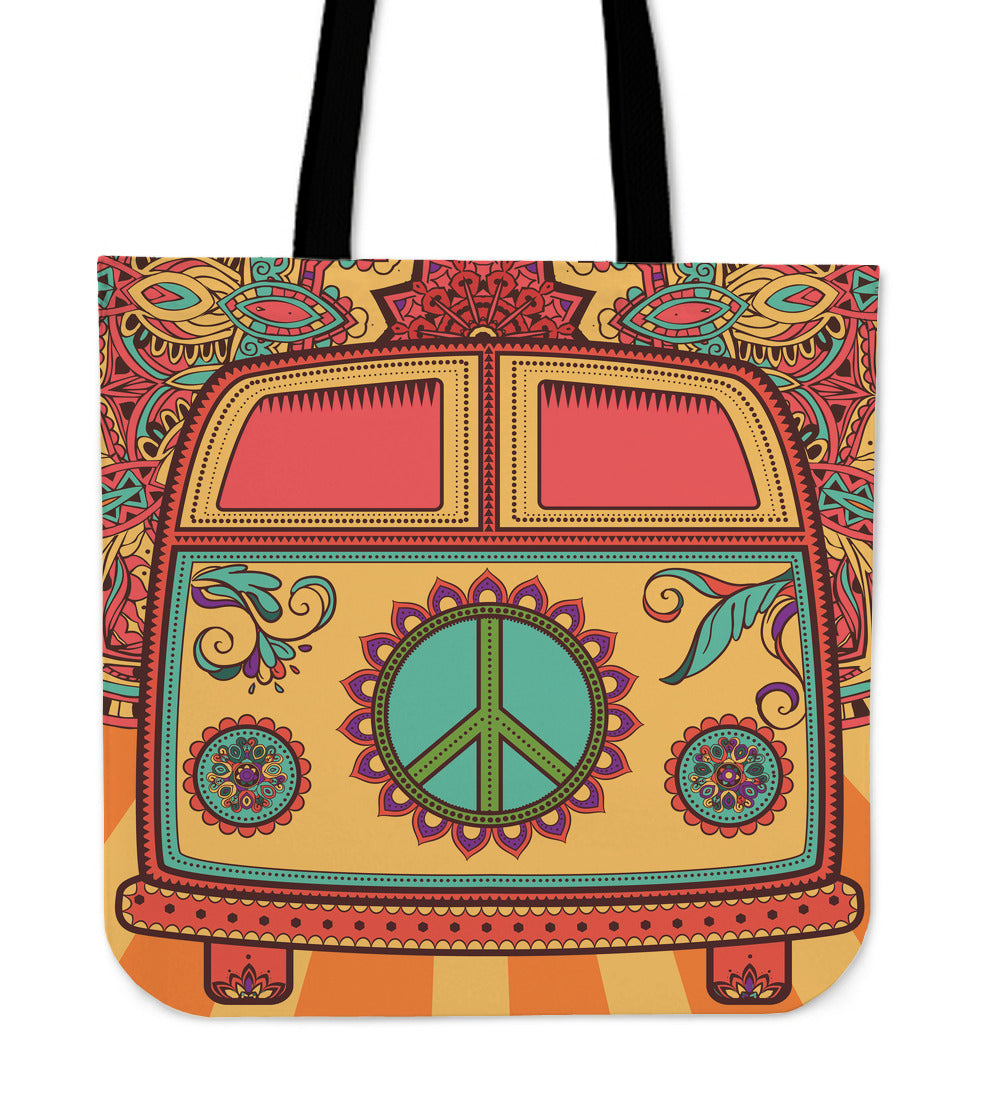 Hippie Van Linen Tote Bag