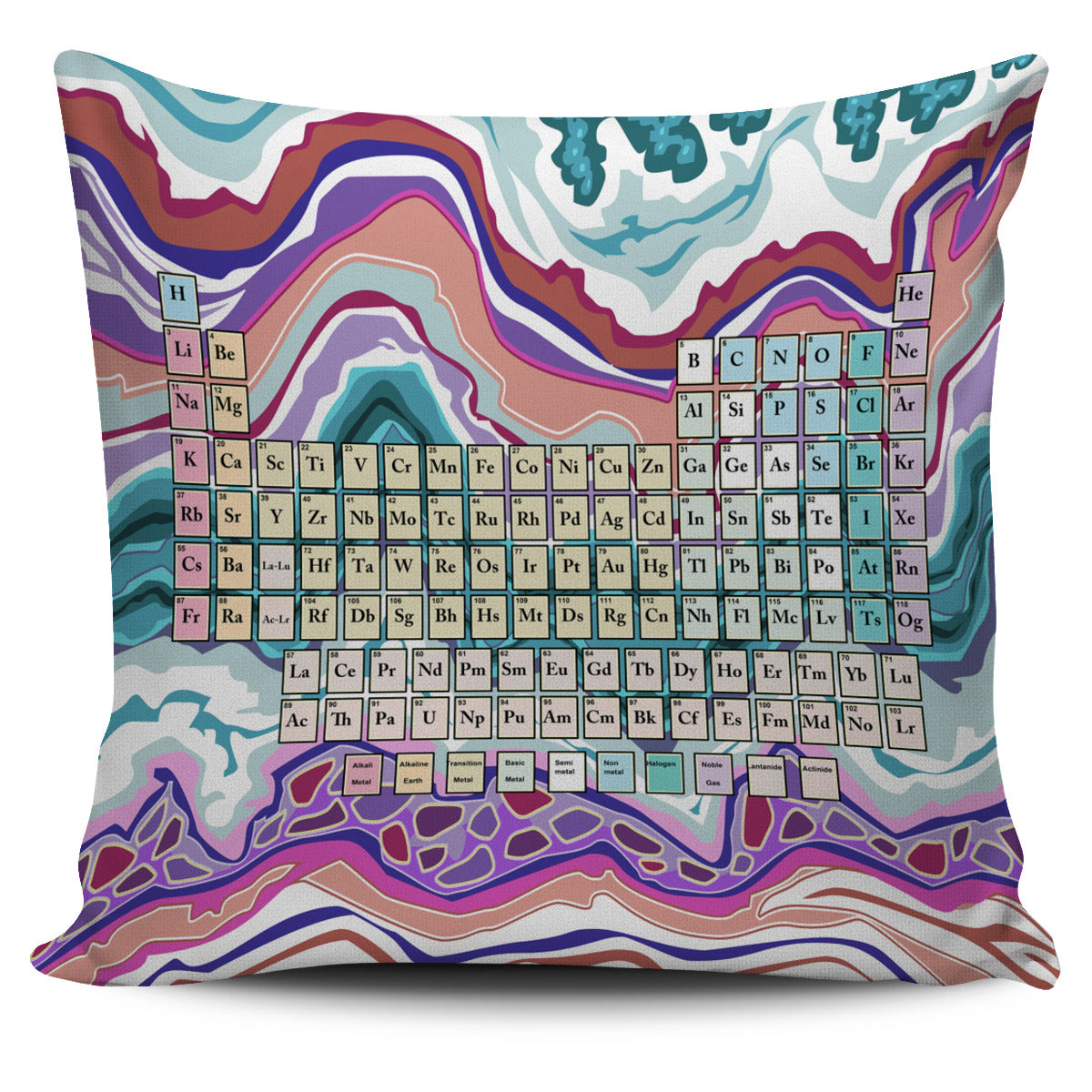 Periodic Table Agate Pillow Case