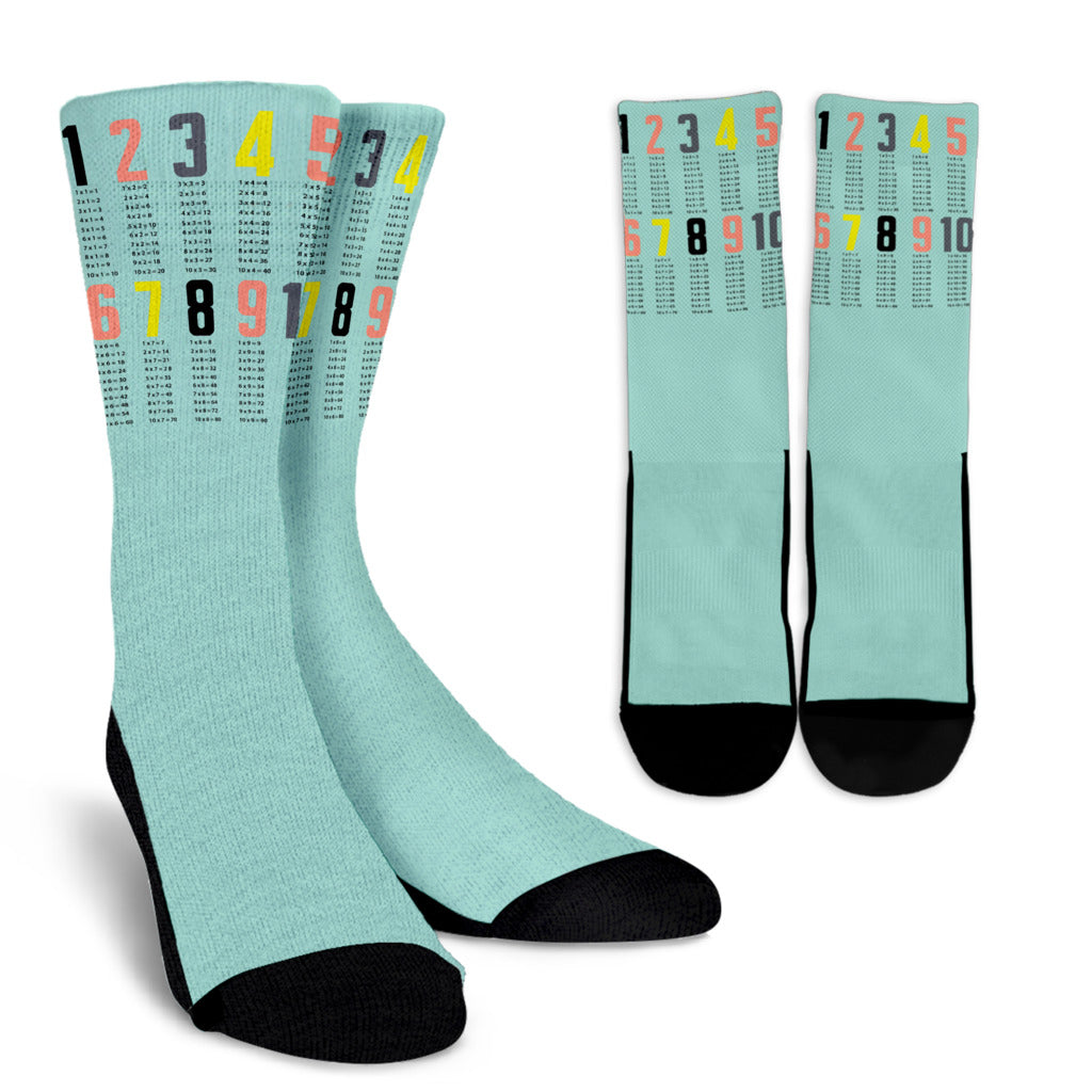 Colorful Multiplication Tables Socks