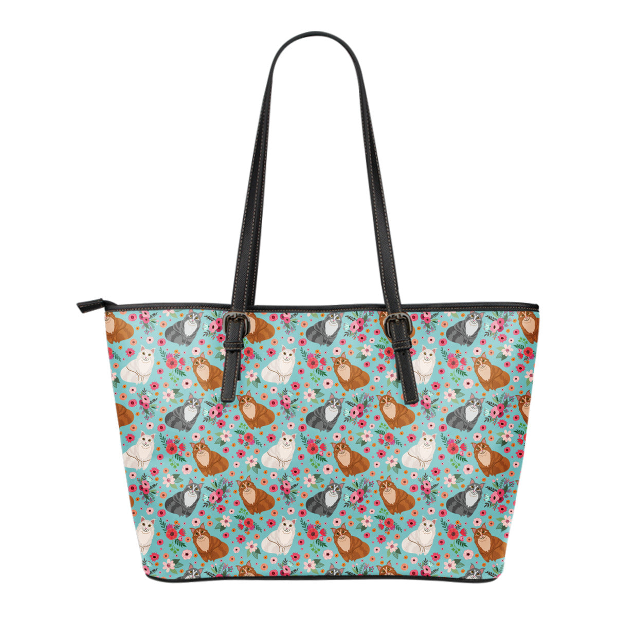 Maine Coon Cat Flower Tote Bag