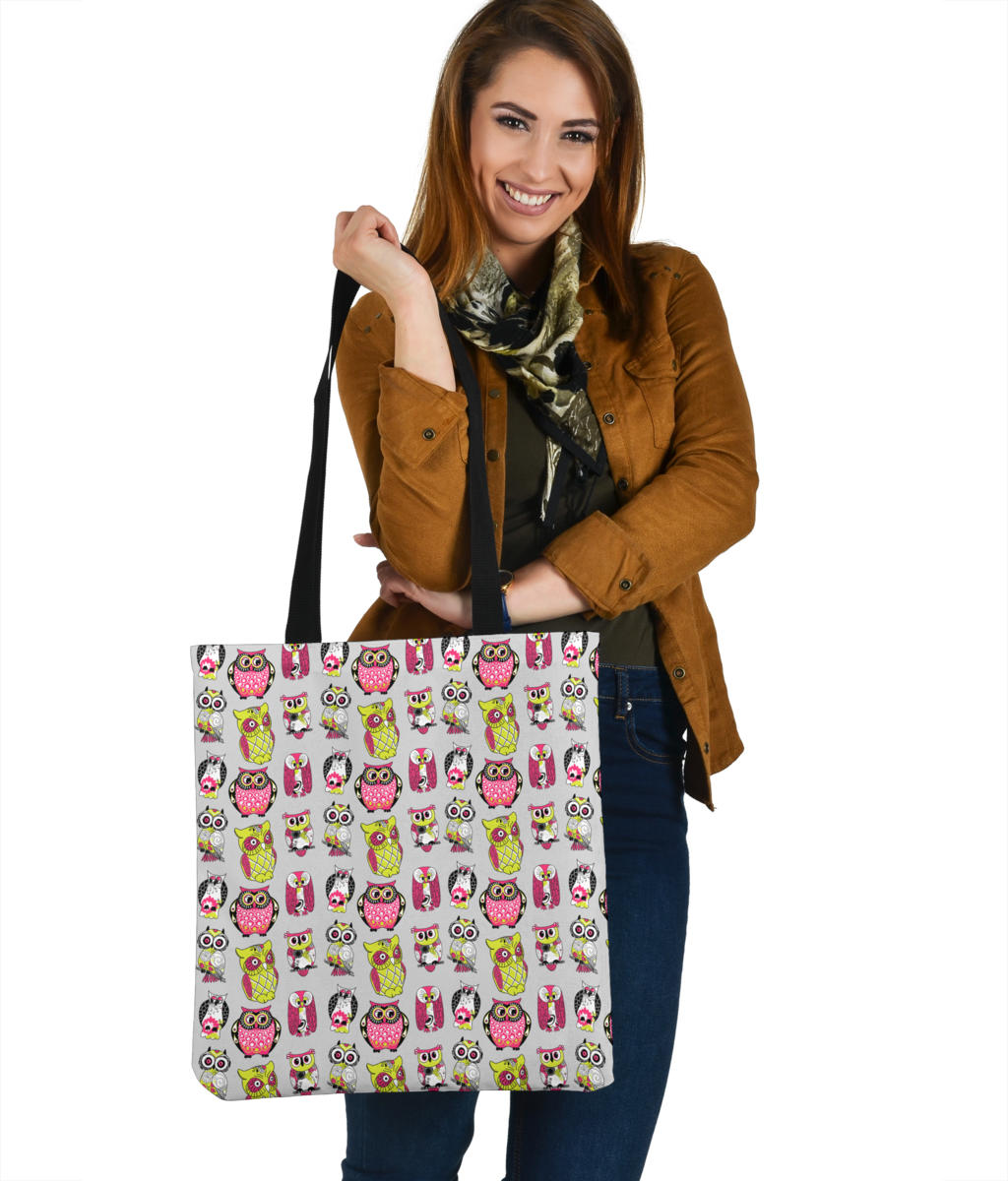Colorful Owl Pattern Cloth Tote Bag
