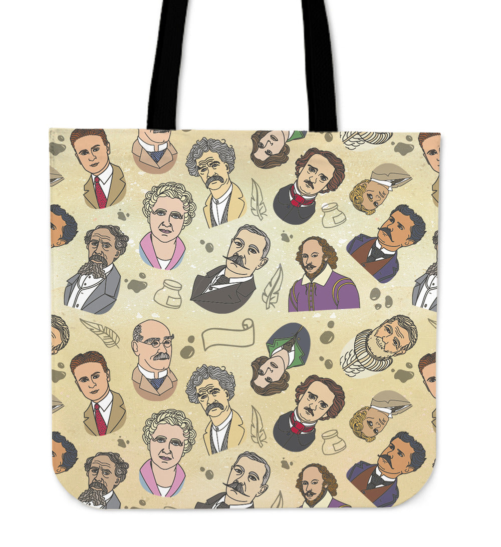 Famous Writers Linen Tote Bag