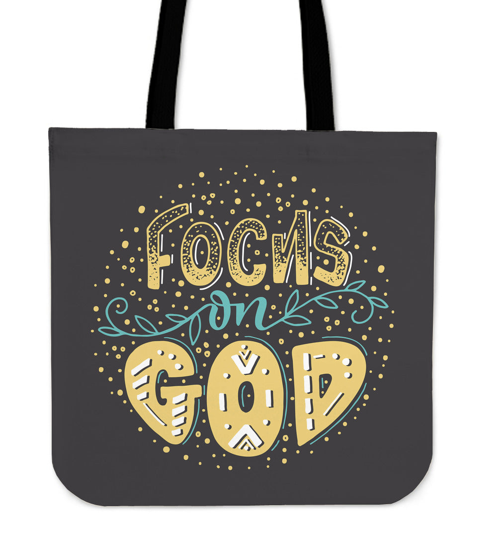 Focus On God Linen Tote Bag