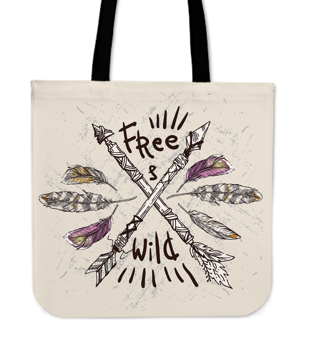 Free And Wild Linen Tote Bag