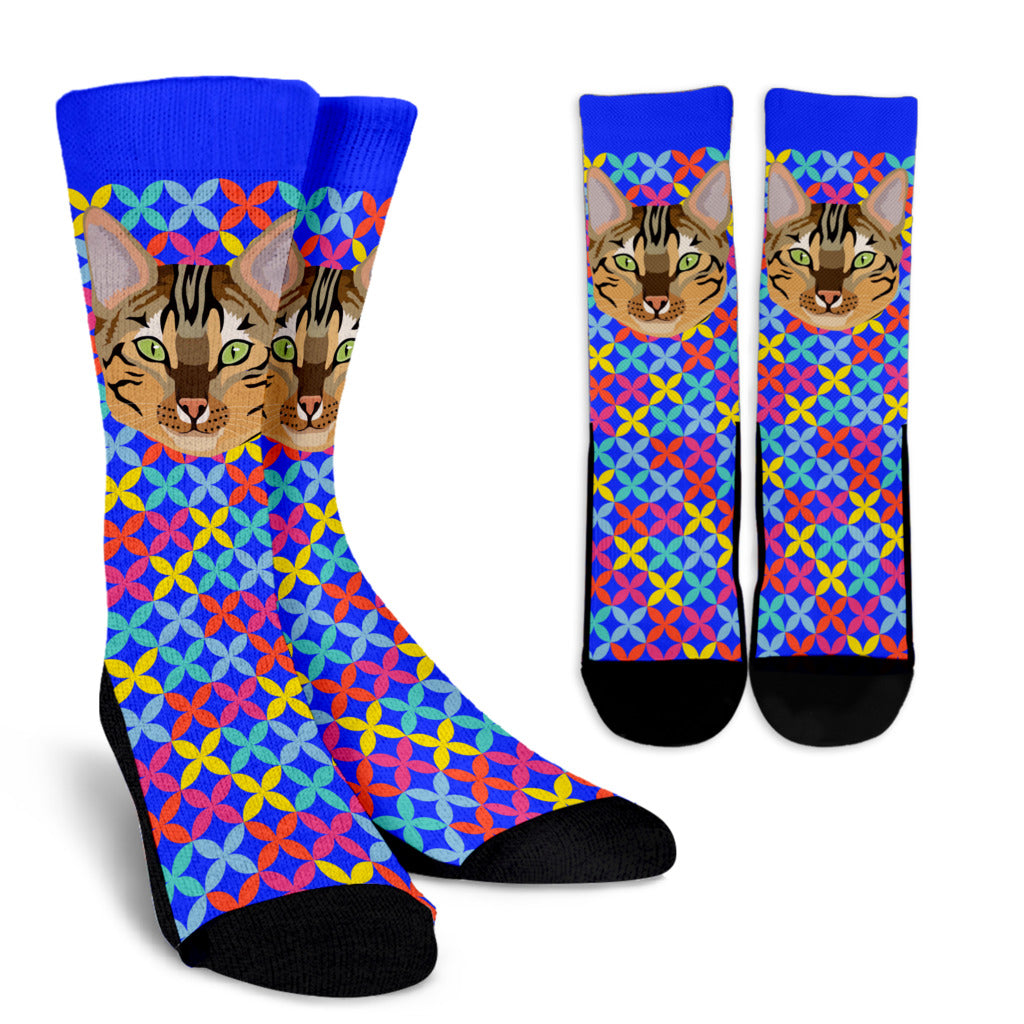 Colorful Bengel Cat Socks