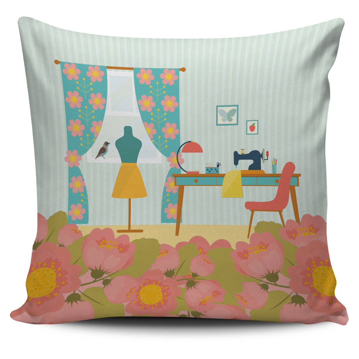 Adorable Sewing Nook Pillow Cover