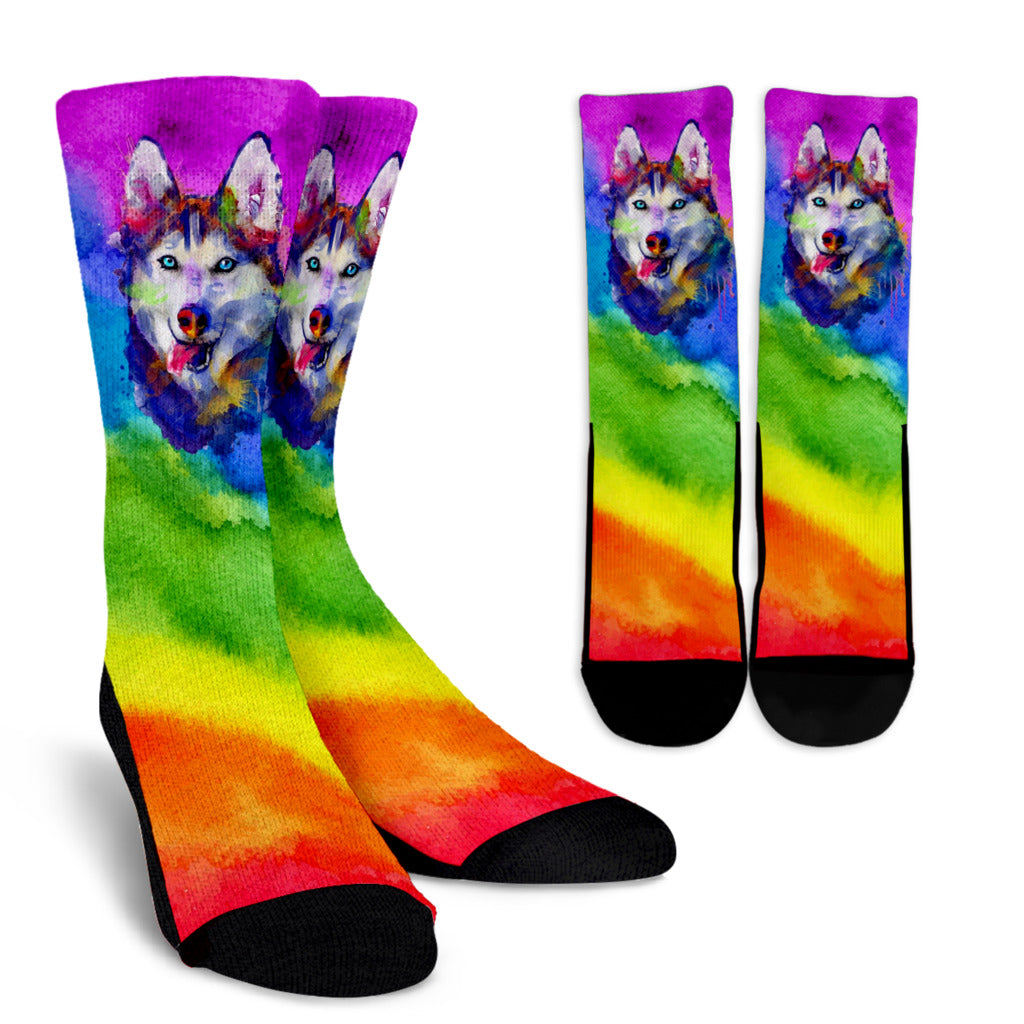 Rainbow Husky Socks