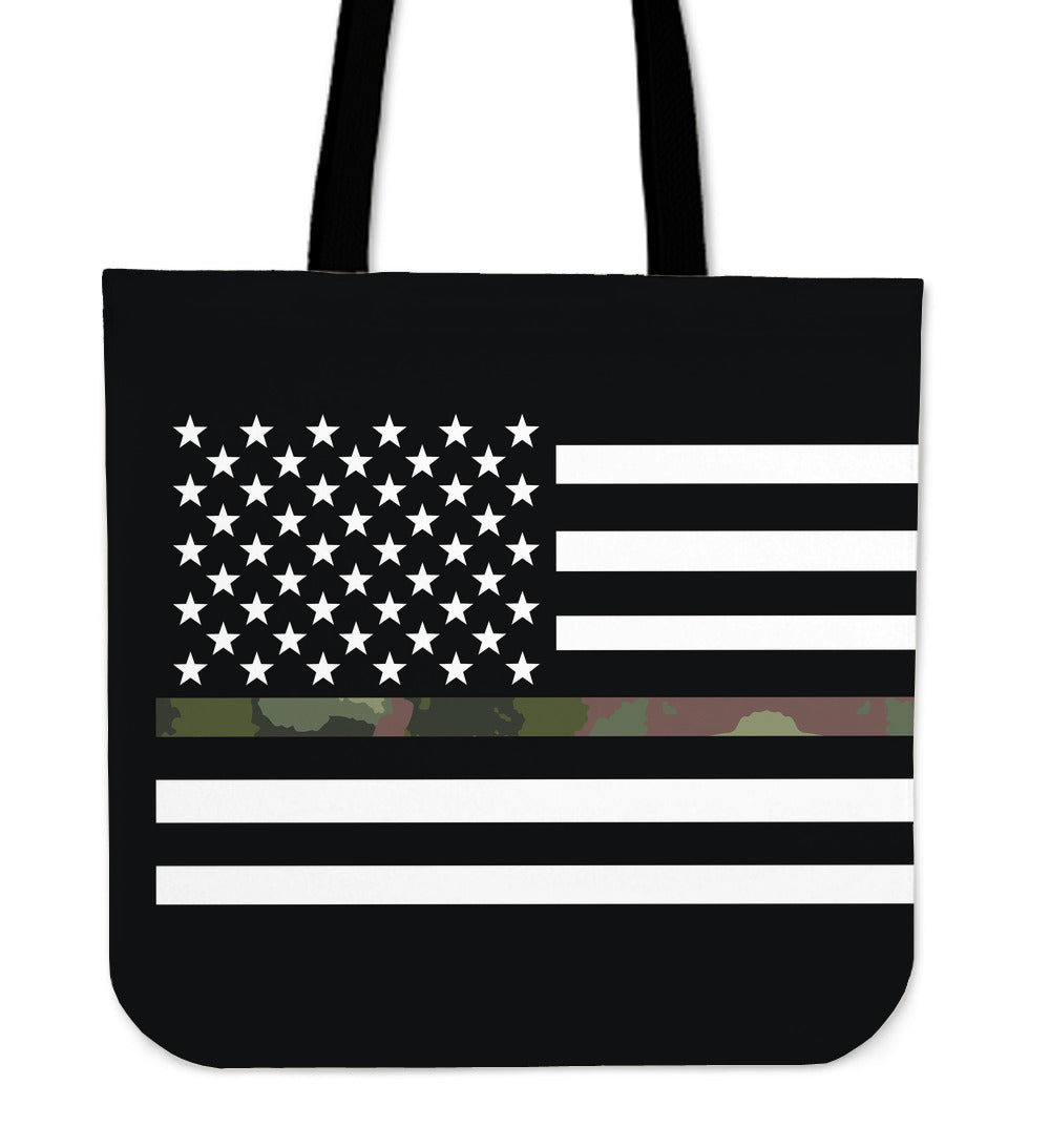 Camo American Flag Cloth Tote Bag
